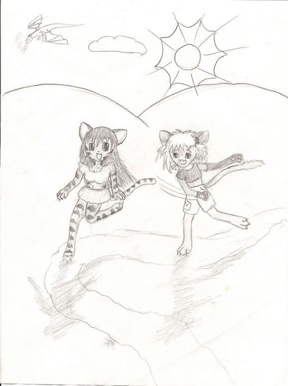 Playful kitties - By Nayru
i really liked this picture, even though it's old. i drew a dragon in the upper left corner so it could be included in dragonix.
