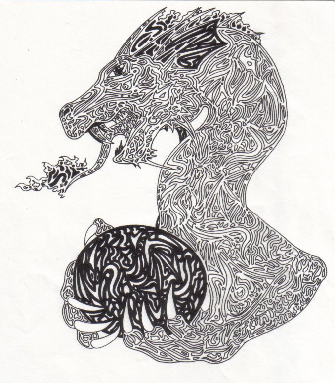 Hidden Dragons 2 - By Sova D. Nagi
There are a total of five dragons hidden in the drawing.
